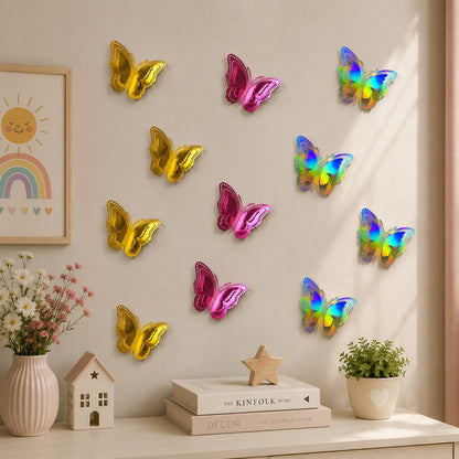 Multicolor Butterfly Wall Decor – 24 Pcs