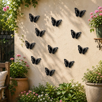 Black Butterfly Wall Decor – 24 Pcs