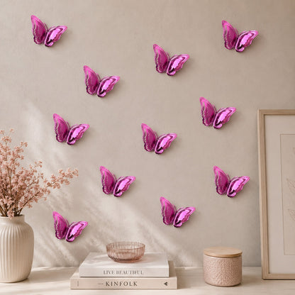 Multicolor Butterfly Wall Decor – 24 Pcs
