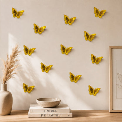 Multicolor Butterfly Wall Decor – 24 Pcs